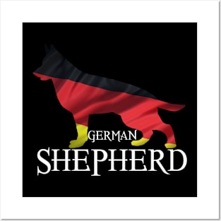 German Shepherd German Flag Posters and Art